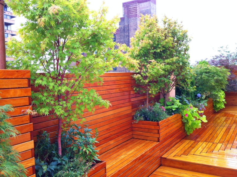 NYC Roof Deck With Beautiful Wood Finishes