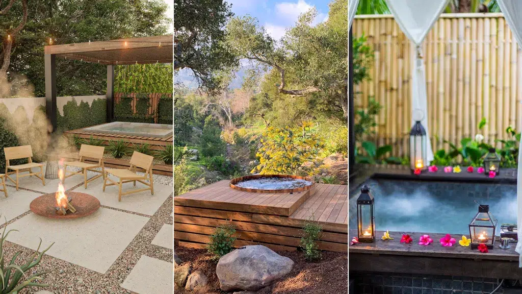 Backyard hot tub ideas – 11 smart ways to install a spa in your outdoor  space